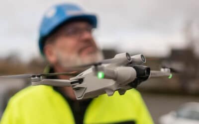 Droneoptagelse af byggeprocessen skaber overblik