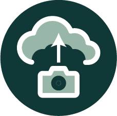 Cloud storage - billederne gemmes løbende i skyen