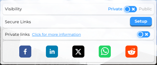 Del hurtigt dine timelapse optagelser med projektledere, marketing afdeling eller bestyrelsen